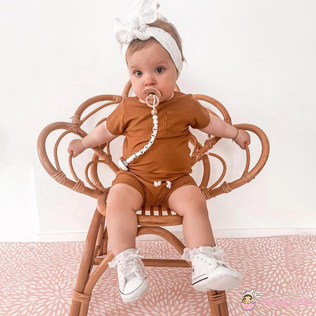 babygarden-0-24-เดือน-ชุดเด็ก-เสื้อยืด-แขนสั้น-ผ้าถัก-และกางเกงขาสั้น-สีพื้น