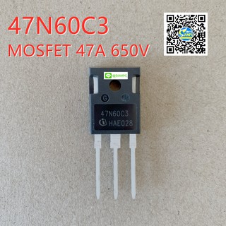 47N60C3 INFINEON MOSFET SPW47N60C3 มอสเฟต 47A 650V สำหรับซ่อมเครื่องเชื่อมไฟฟ้า (สินค้าในไทย ส่งเร็วทันใจ)