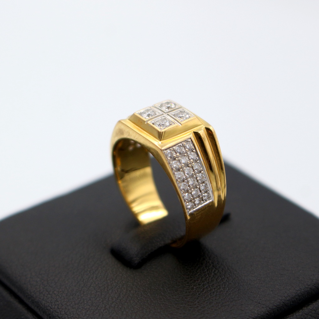 แหวนทองแท้-หลุดจำนำ-size-58-แหวนเพชรแท้เกสร-ทองคำแท้-18k
