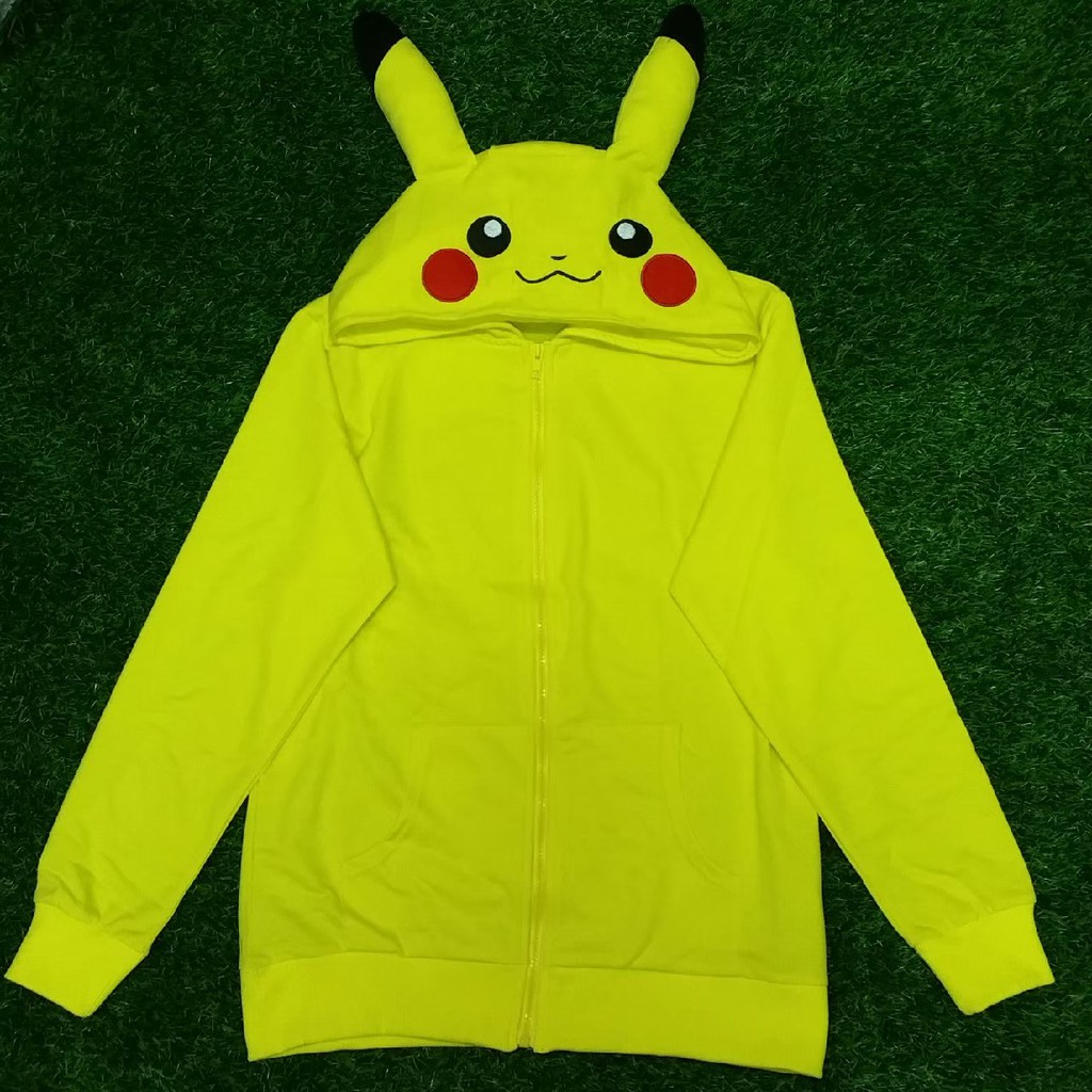 Pocket Monster Pikachu Pokemon Long Sleeve Zipper Jacket with Hoodie ...