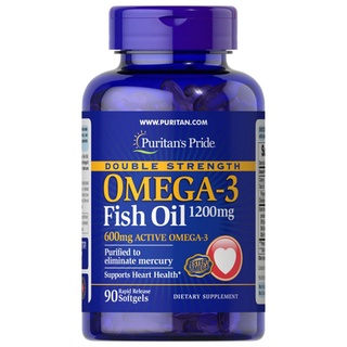 ภาพหน้าปกสินค้าPuritan Double Strength Omega-3 Fish Oil 1200 mg 90 Softgels ที่เกี่ยวข้อง