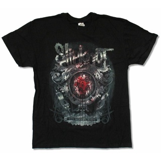 เสื้อยืดอินเทรนด์ผู้ชายอินเทรนด์ผู้หญิงเสื้อยืดผ้าฝ้าย พิมพ์ลาย Slipknot Bloody Mirror สีดํา IKbhnh21IIpgho69S-3XL