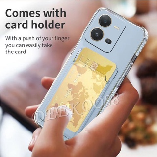 เคสโทรศัพท์มือถือแบบนิ่ม VIVO V25 V25e Y35 Y16 Y02S Y22S Y22 Y77 Y30 Y55 Y75 Y01 Y01A X80 Pro 5G 4G Softcase Transparent Clean Smartphone Casing TPU Back Cover Card Bag Drop Protection Phone Cell Case