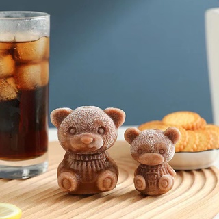 [EPAY] ถาดน้ําแข็ง ซิลิโคน ลายการ์ตูนหมี 3D ใช้ซ้ําได้ ปลดไว ถอดง่าย