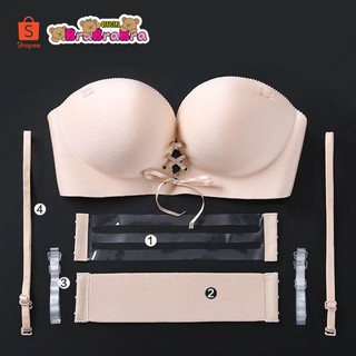 สินค้า 🧸💦𝑩𝒓𝒂𝑩𝒓𝒂𝑩𝒓𝒂⛱️🧸  #bra-017 เกาะอกดันทรง DOOM DOOM เกาะอกดันทรงเชือกรูด 4 สาย