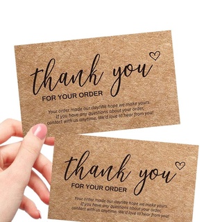 30 แผ่น 9*5.4 cm Thank You Card การ์ดขอบคุณ บัตรขอบคุณ ห่อของขวัญการ์ดขอบคุณ บัตรของขวัญ