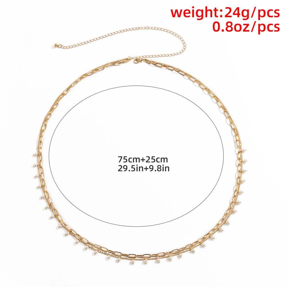 ภาพหน้าปกสินค้าFISHSTICK1 Retro Style Belly Chain Silver Color Waist Jewelry Women Waist Chain Pearl Women Body Chain Letter Pendant Clothes Decoration Metal Belts Double Layer Bikini Waist Link/Multicolor จากร้าน fishstick1.th บน Shopee