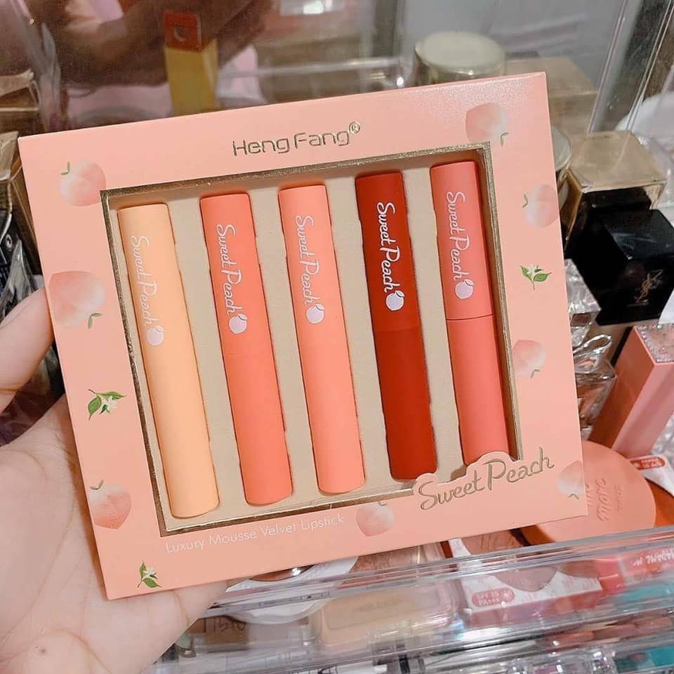 ลิปสติก-heng-fang-sweet-peach-5สี
