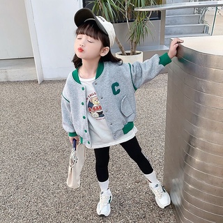 [Babycat] ใหม่ พร้อมส่ง เสื้อแจ็กเก็ตเบสบอล แฟชั่นฤดูใบไม้ผลิ ฤดูใบไม้ร่วง สไตล์เกาหลี ญี่ปุ่น สําหรับเด็กผู้หญิง 2022