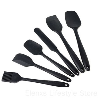 6pcs Silicone Spatula Set Kitchen Utensils Kit Brush Spoon Non-Stick Cooking Baking Tools ELEN