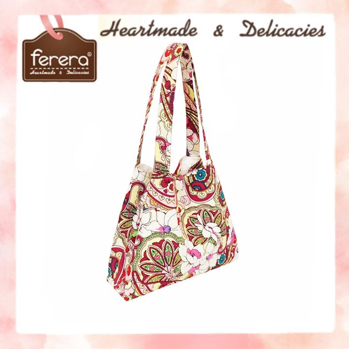 ferera-เฟอเรร่า-กระเป๋าผ้า-กระเป๋าถือ-กระเป๋าผ้าคอตตอน100-ลายดอก-a234fc