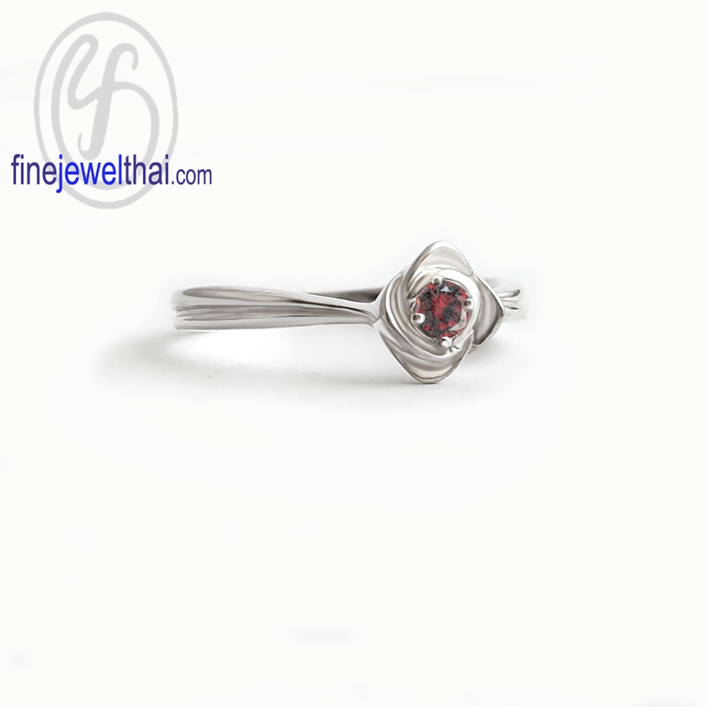 finejewelthai-แหวนโกเมน-โกเมน-แหวนพลอย-แหวนเงินแท้-พลอยประจำเดือนเกิด-garnet-silver-ring-birthstone-r1375gm