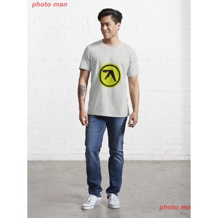 เสื้อทหาร-ins-แมทช์ลุคง่าย-คู่รัก-ผู้ชาย-aphex-twin-logo-essential-t-shirt-เสื้อยืด-คู่-เสื้อผู้หญิง