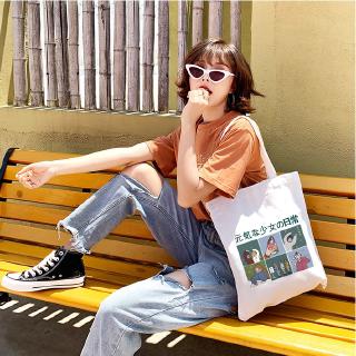 ภาพหน้าปกสินค้า(in -stock) กระเป๋าสะพายไหล่กระเป๋าถือสําหรับสตรีผ้าใบ tote bag สไตล์เกาหลี ซึ่งคุณอาจชอบราคาและรีวิวของสินค้านี้