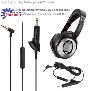 สายเคเบิ้ล 1 . 5 ม. 3 . 5 มม. male to male audio พร้อมไมโครโฟนสําหรับ bose qc 15 qc 2