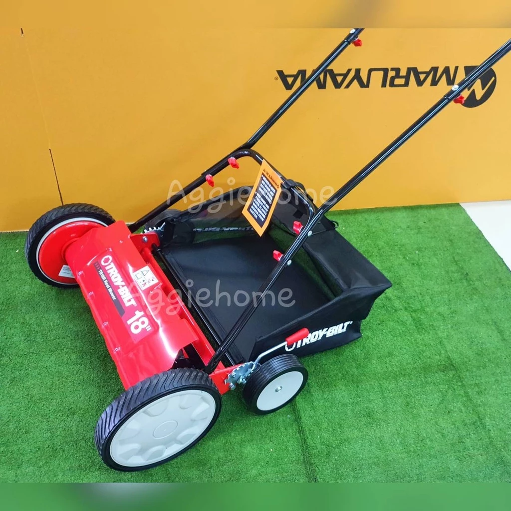 TROY-BILT รถตัดหญ้าแบบเข็น รถเข็นตัดหญ้าสนาม แบบไม่ใช้เครื่องยนต์ รุ่น 16 นิ้ว ไม่มีถุงเก็บหญ้า 18 นิ้ว มีถุงเก็บหญ้า