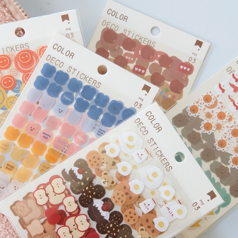 สติ๊กเกอร์ color deco stickers มี3แผ่น | Shopee Thailand
