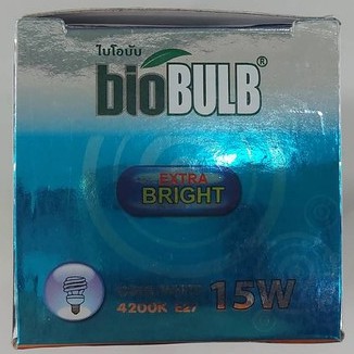 biobulb-หลอดประหยัดไฟมินิทอร์นาโด-mini-tornado-e27-15w-cool-white