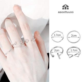 4pcs/sets Korean Fashion Edition Opening Rings for Women Female Finger Knuckle Ring Set