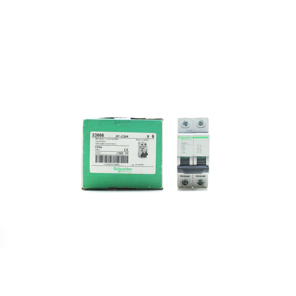 23866 C60a C20 MERLIN GERIN Schneider Electric MCB C60a C20 2P 20A ...