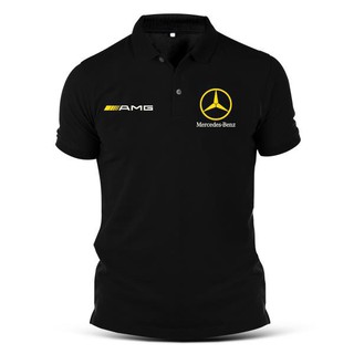 เมอร์เซเดสเสื้อโปโลผ้าฝ้ายพิมพ์ลายโลโก้รถยนต์ Mercedes - Benz