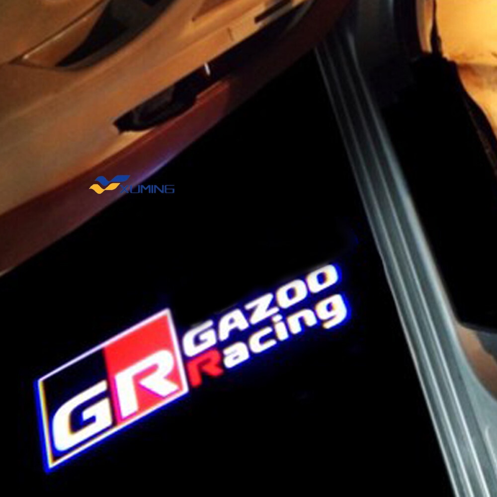 ราคาและรีวิวXuming ไฟโลโก้ GAZOO สําหรับติดประตูรถยนต์ Toyota GAZOO Racing GR SPORT AE86 Mark X Reiz Toyota 2 ชิ้น