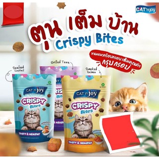 สินค้า Cat\'njoy Crispy Bites all Flavor 60g แค็ทเอ็นจอย คริสปี้ไบทส์ ขนมสำหรับแมว