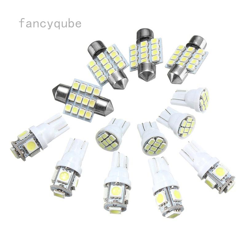 หลอดไฟ LED สำหรับตกแต่งภายในรถยนต์ 13 ชิ้น / ชุด