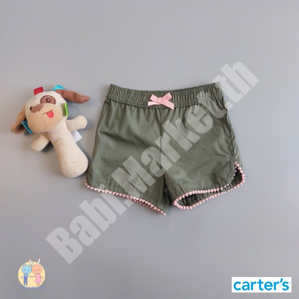 กางเกงขาสั้นเด็กหญิง-สีเขียว-แบรนด์คาร์เตอร์-carters-ของใหม่