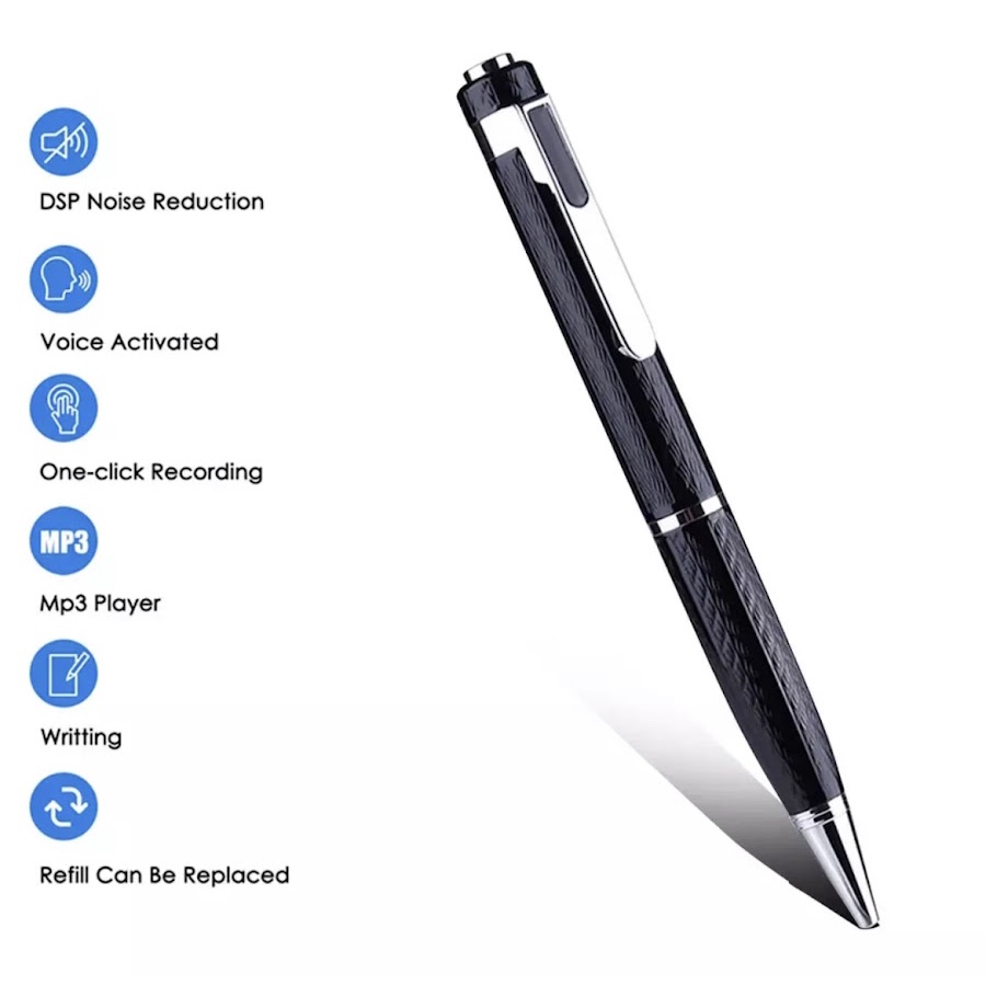 ภาพหน้าปกสินค้าพร้อมส่ง ปากกาบันทึก WAV 384Kbps แบบพกพาเครื่องบันทึกเสียงเครื่องอัดเสียงดิจิตอลบันทึกอุปกรณ์ USB MP3 การเล่น