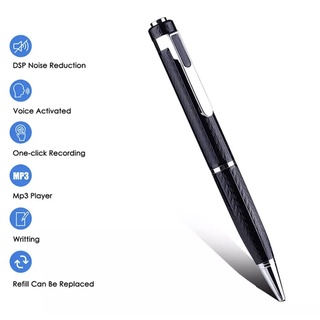 สินค้า พร้อมส่ง ปากกาบันทึก WAV 384Kbps แบบพกพาเครื่องบันทึกเสียงเครื่องอัดเสียงดิจิตอลบันทึกอุปกรณ์ USB MP3 การเล่น