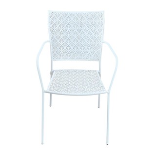 โต๊ะ เก้าอี้ เก้าอี้เหล็ก SPRING FERORA สีขาว เฟอร์นิเจอร์นอกบ้าน สวน อุปกรณ์ตกแต่ง STEEL ARMCHAIR SPRING WHITE