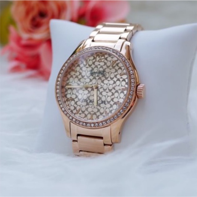 0 COACH Ladies Maddy Rose Gold Bracelet Watch w Swarovski Crystal W6214 37 14502735 Shopee Thailand