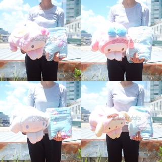 YTตุ๊กตา หมอนผ้าห่ม Kitty คิตตี้ &amp; My Melody มายเมโลดี้ &amp; Cinnamonroll &amp; Pompompurin ชุดกระต่าย ท่าหมอบ Sanrio ซานริโอ้