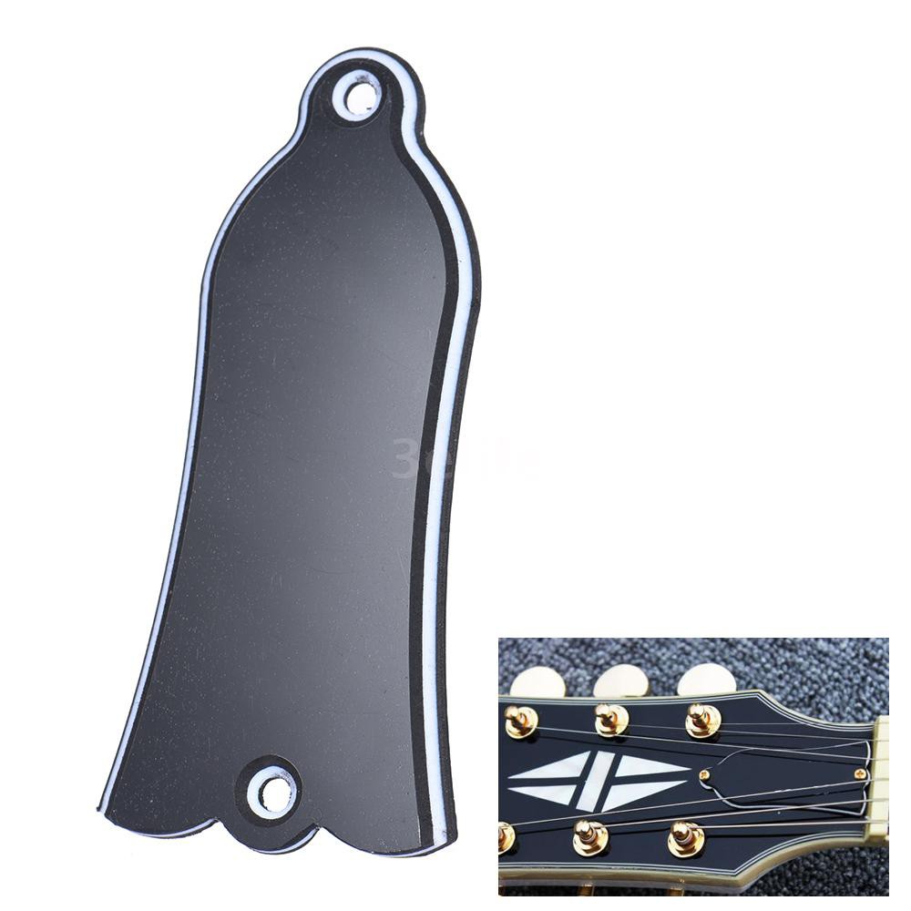 3elife-2-holes-bell-shaped-pvc-truss-rod-cover-plate-scroll-plate-for-gibson-lp-sg-flying-v-es-guitar-black