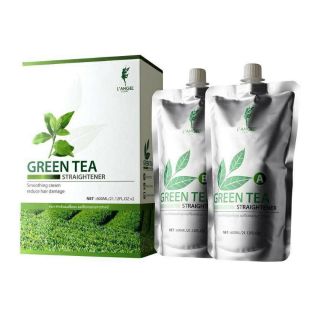 🌱ชุดครีมยืดผม ตรงถาวร สูตรชาเขียว LANGEL GREEN TEA STRAIGHTENER (แอลแองเจล) 600มล สำหรับ ผมแข็งแรง ผมหยิก ผมตรง เงางาม