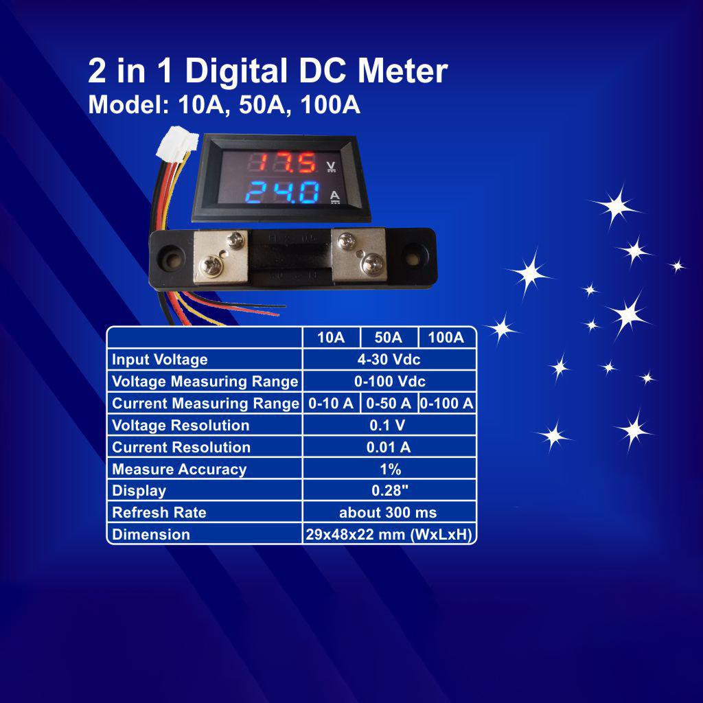 เกจวัดโวล์ท-วัดแอมป์-2-in-1-digital-dc-meter