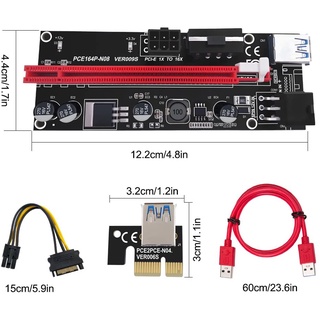 ภาพขนาดย่อของภาพหน้าปกสินค้าRiser 009s สายไรเซอร์ Pci-e riser 1x to 16x Pci Express riser card riser for bitcoin จากร้าน fasterpc บน Shopee