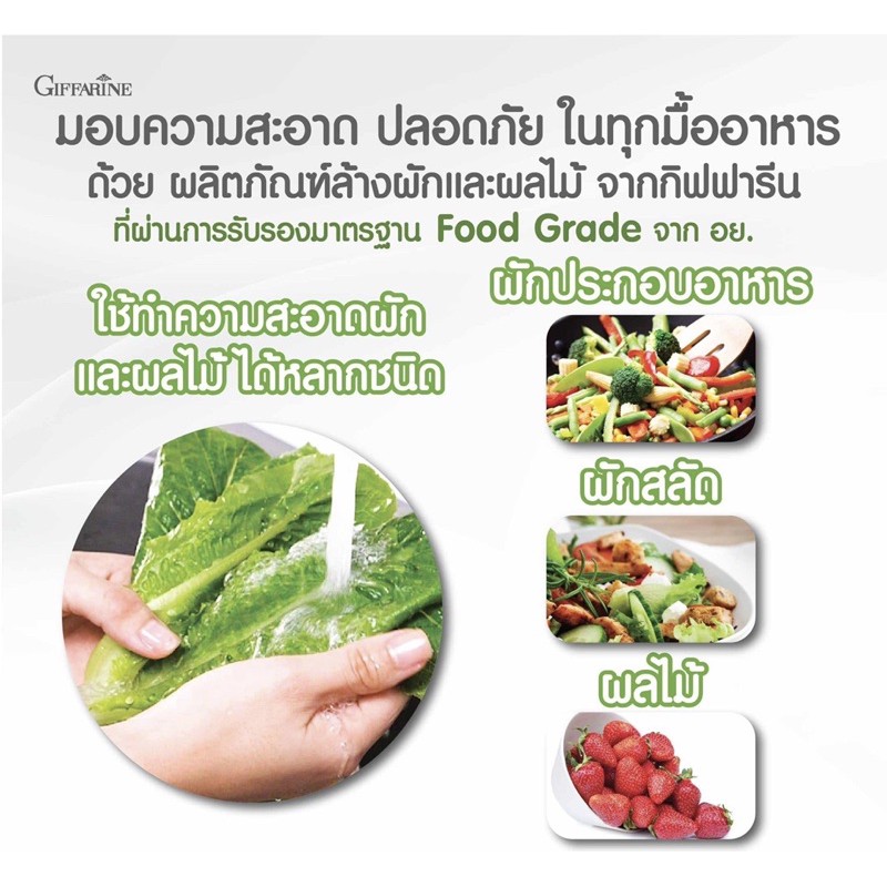 ส่งฟรี-น้ำยาล้างผัก-ผลไม้-กิฟฟารีน-ล้างสารพิษตกค้าง-สารเคมี-และไข่พยาธิ-vegetable-amp-fruit-wash-giffarine-ขนาด500มล