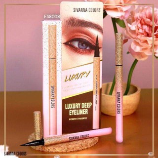 Sivanna Colors Luxury Deep Eyeliner : ES8008 ซีเวนน่า คัลเลอร์ส ลักชูรี ดีพ อายไลเนอร์ อายไลเนอร์หัวฟองน้ำ เส้นคม