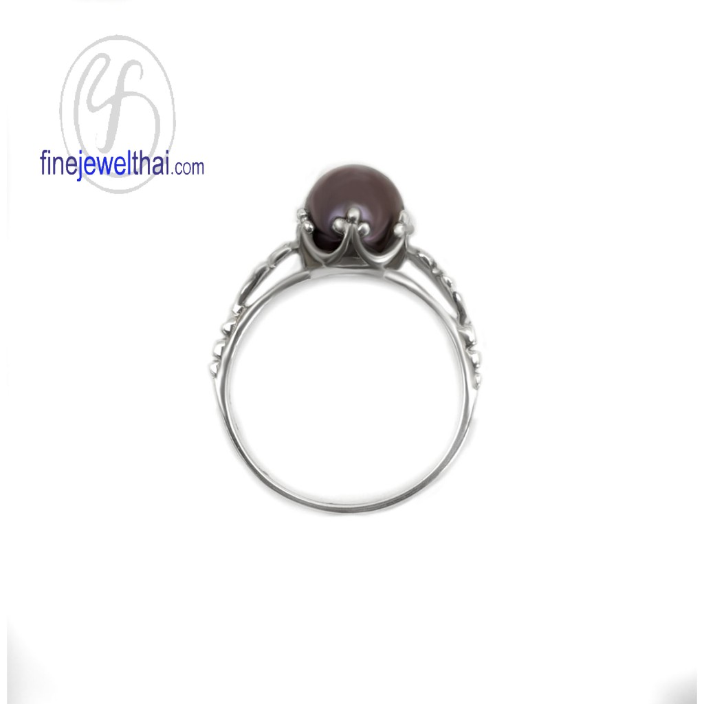 finejewelthai-แหวน-มุกแท้-แหวนเงิน-แหวนมุก-แหวนประจำเดือนเกิด-pearl-silver-ring-r1364pl-b