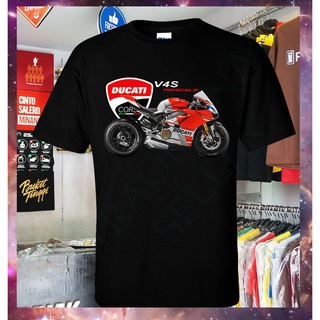 เสื้อยืดพิมพ์ลายแฟชั่น Lint9 เสื้อยืดแขนสั้น พิมพ์ลาย Ducati Panigale V4S Course Superbike พลัสไซซ์ สําหรับผู้ชาย