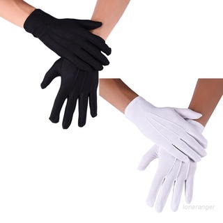 สินค้า Loner ถุงมือผ้าสแปนเด็กซ์ แบบบาง สีดํา สีขาว 3 ตะเข็บ เป็นทางการ เครื่องประดับ สําหรับผู้ชาย