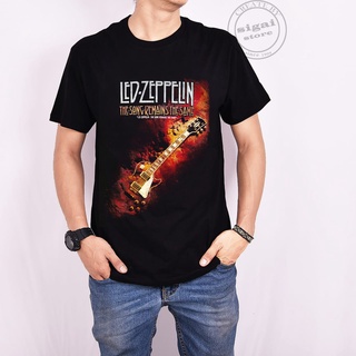 เสื้อยืดผ้าฝ้ายพิมพ์ลายขายดี เสื้อยืด พิมพ์ลายวง ZEPPELIN Full Catton