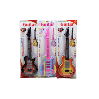 กีต้าร์เด็ก กีต้าร์จำลอง Music Guitar มีเสียงเพลง กีต้าร์เด็กเล่นมีเพลงมีไฟ กีต้าร์ของเล่น มีสายคล้องสะพายไหล่ [939A-B2]