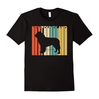 เสื้อยืดผ้าฝ้ายพิมพ์ลายคลาสสิก เสื้อยืด พิมพ์ลายสุนัข 1970s Style foundland Silhouette สไตล์คลาสสิก ไม่ซ้ําใคร เหมาะกับ