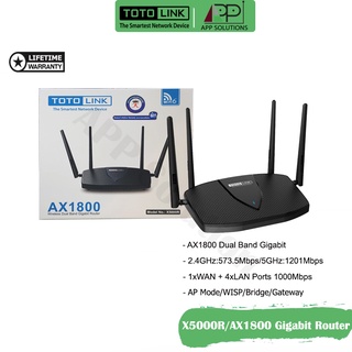 ภาพหน้าปกสินค้า💥Free CAT6💥TOTOLINK Router Wireless AX1800 Dual Band รุ่นX5000R(ประกันLifetime) ที่เกี่ยวข้อง