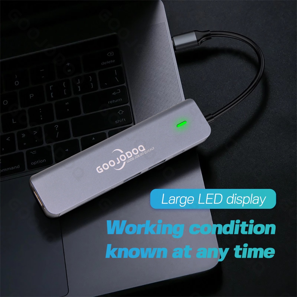 ภาพหน้าปกสินค้าGOOJODOQ 6 In 1 อะแดปเตอร์ฮับ USB Type-C การ์ดรีดเดอร์ HDMI USB C เป็น USB 3.0 สําหรับ จากร้าน goojodoq.th บน Shopee