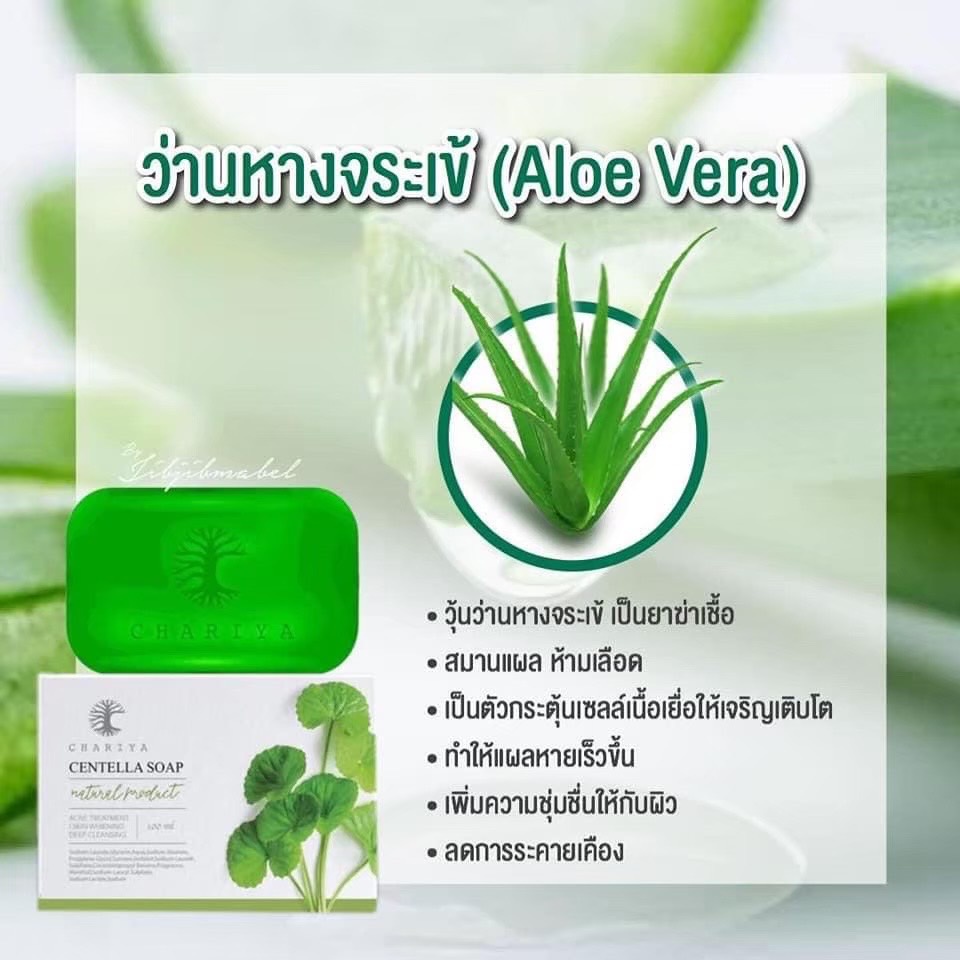 ส่งฟรี-สบู่ใบบัวบก-6-ก้อน-สบู่ใบบัวบกชาริยา-ชาริยาสกินแคร์-สบู่ลดสิว-สบู่หน้าใส-สบู่สมุนไพร-สบู่ลดความมัน