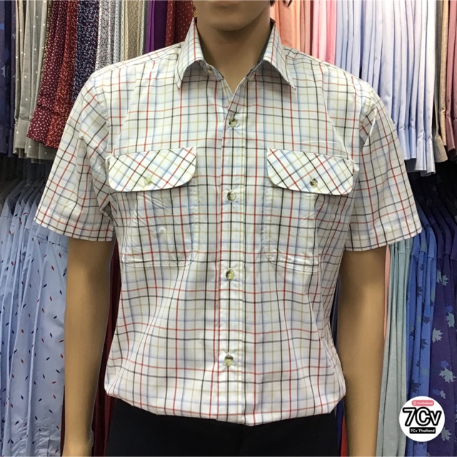 เสื้อแขนสั้น-ลายสก๊อต-โทนสว่าง